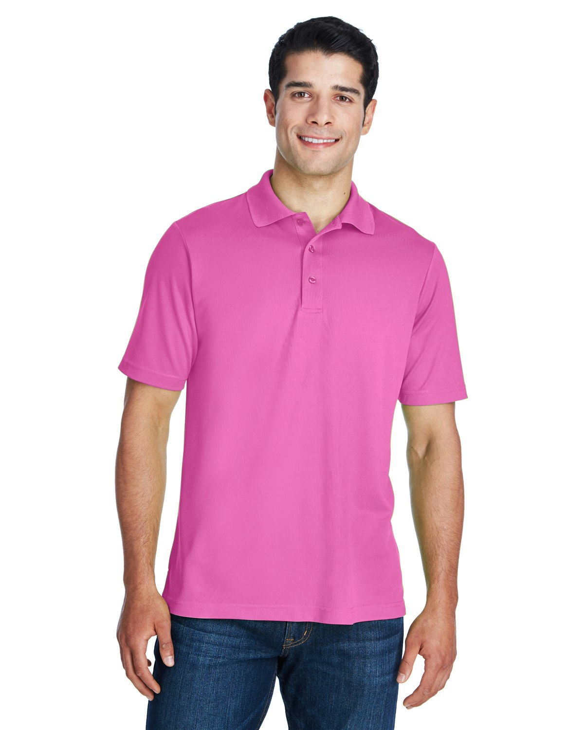 pink polo shirt
